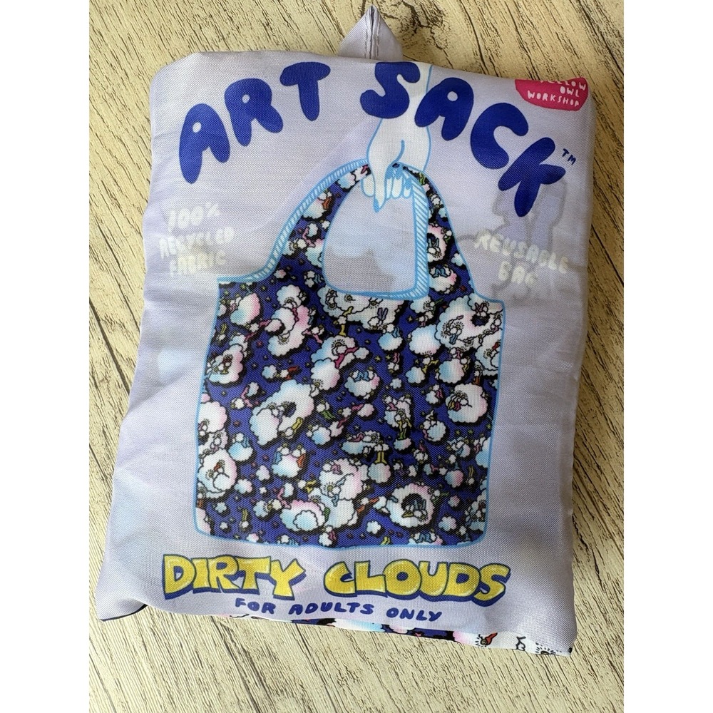 Yellow Owl Workshop Reusable Tote Bag Dracula's Flute Art‎ Sack Dirty Clouds
